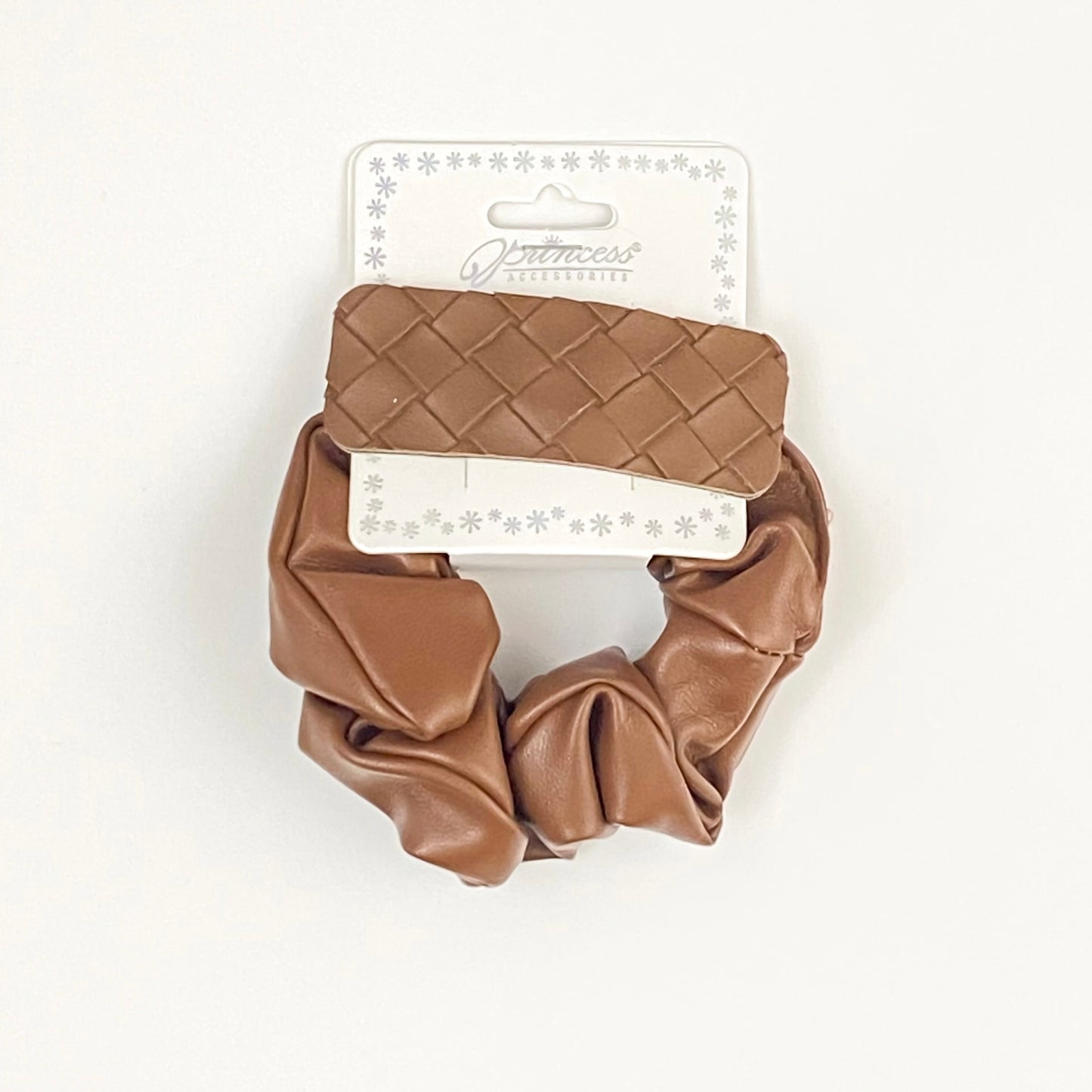 Leather Snap Clip and Scrunchie Set