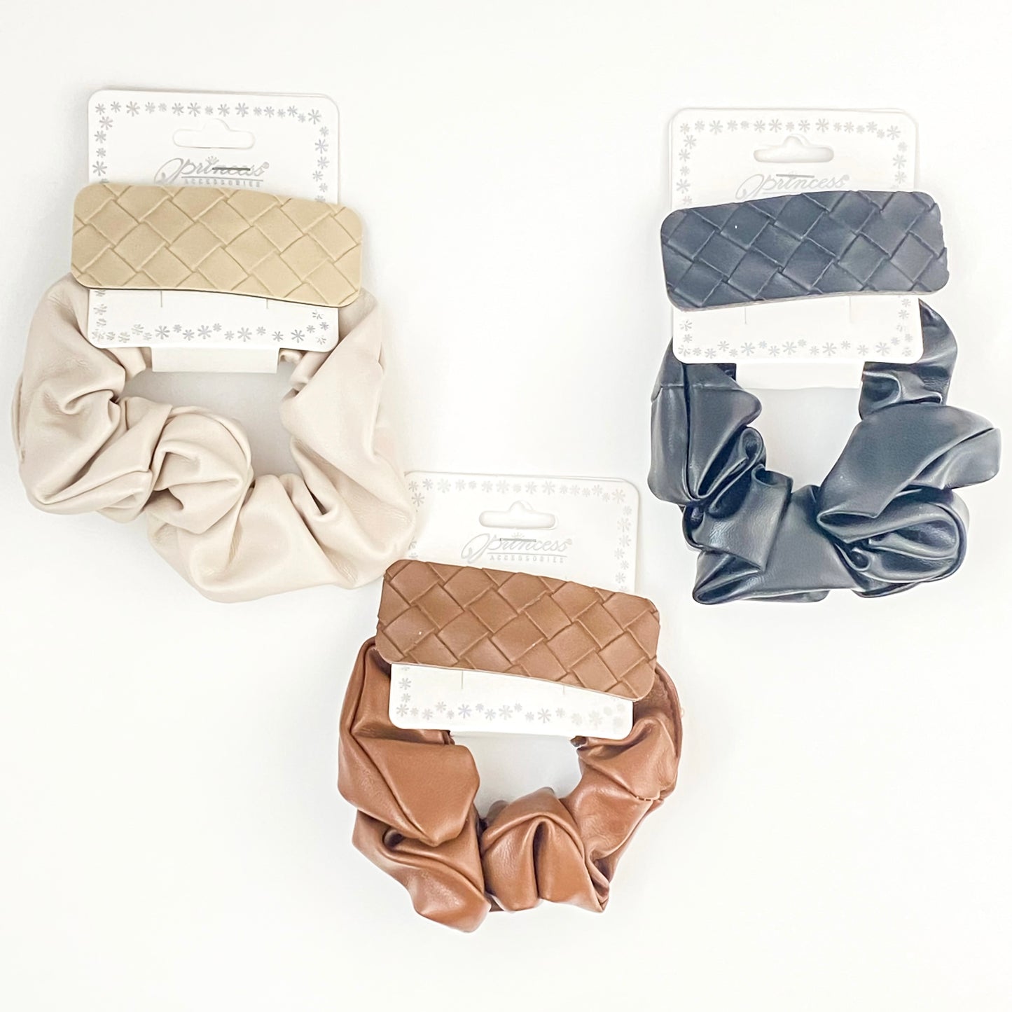 Leather Snap Clip and Scrunchie Set